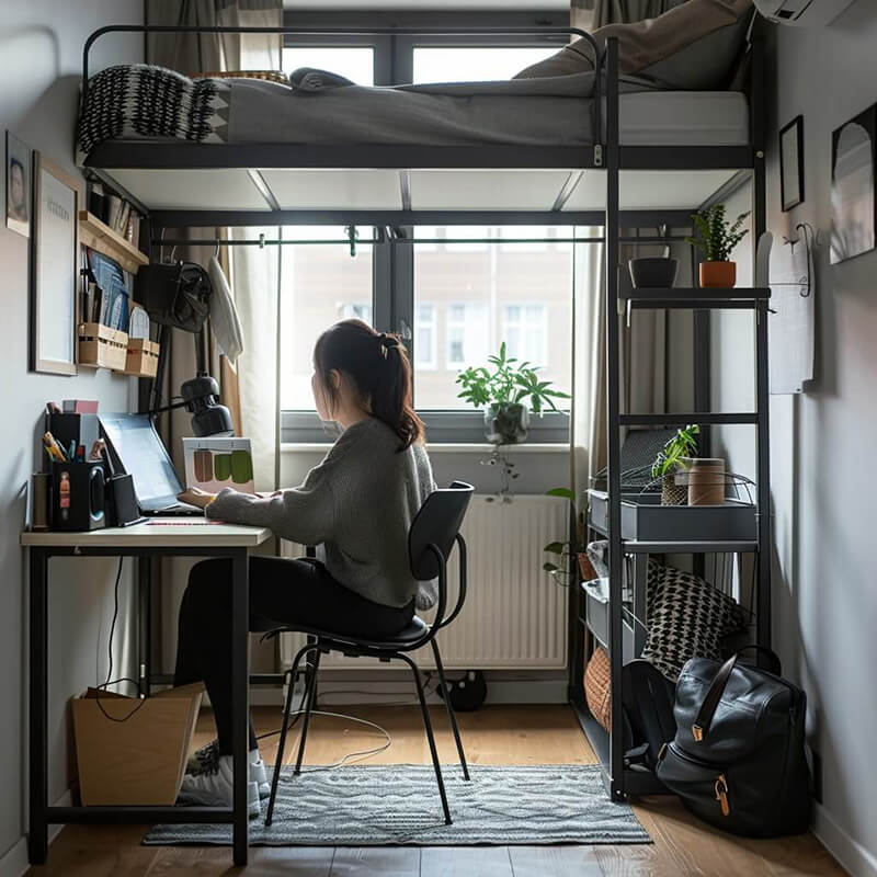 Μικρό υπνοδωμάτιο με γραφείο