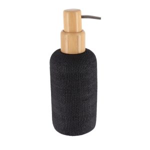Dispenser polyresin μαύρο με αντλία bamboo