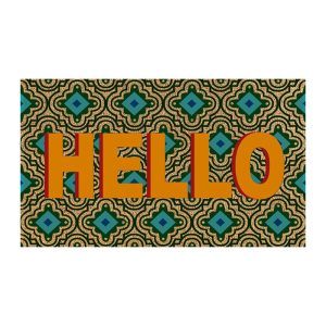 Πατάκι Εισόδου "Hello" από ίνες κοκοφοίνικα και αντιολισθητικό λάστιχο "Hello" 43x73cm Etoile  POD-008-107