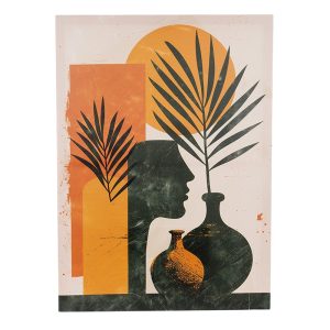 Πίνακας τοίχου μπεζ φόντο και τερακότα μοντέρνο σχέδιο 50Χ70 812-20025