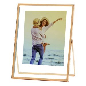 Επιτραπέζια μεταλλική Κορνίζα για φωτογραφία 13Χ18 σε χρυσό χρώμα  (Διαστάσεις : 18