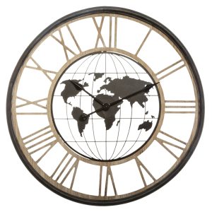 Ρολόι Επιτοίχιο "Atlas " μέταλλο / ξύλο  Ø50cm Etoile LM-745