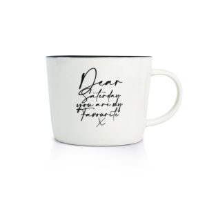 Κούπα από λευκή Πορσελάνη "Dear Saturday" 320ml Dutch Rose DR182259