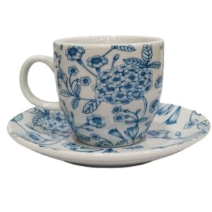 Σετ 6 Φλιτζάνια καφέ πορσελάνινα "Blue Roses" 110cc Bohemia House D23008E