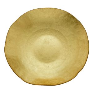 Πιατέλα κουπ Γυάλινη Με Φύλλα Χρυσού 30x5εκ. Kronos Oro CRYSPO TRIO 80.510.06 (Υλικό: Γυαλί