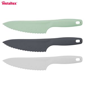 METALTEX LETTUCE ΜΑΧΑΙΡΙ ΣΑΛΑΤΑΣ ΟΔΟΝΤΩΤΟ ΠΛΑΣΤΙΚΟ 29.6εκ. 3 ΧΡΩΜΑΤΑ-Box in Thessaloniki