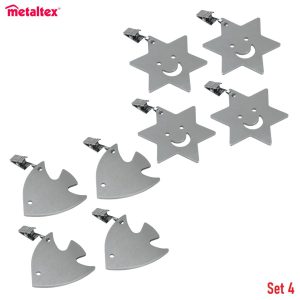 METALTEX ΣΕΤ 4 ΒΑΡΙΔΙΑ ΤΡΑΠΕΖΟΜΑΝΤΗΛΩΝ ΑΝΟΞΕΙΔΩΤΑ ΨΑΡΙ – ΑΣΤΕΡΙΑΣ