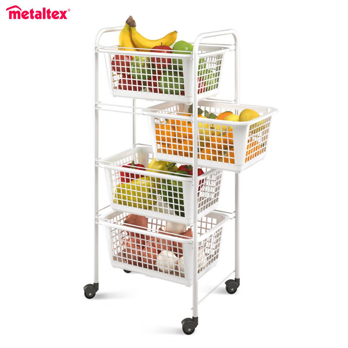 METALTEX MIAMI ΤΡΟΛΕΪ ΜΕ 4 ΣΥΡΤΑΡΙΑ 38x30x83εκ.-Box in Thessaloniki