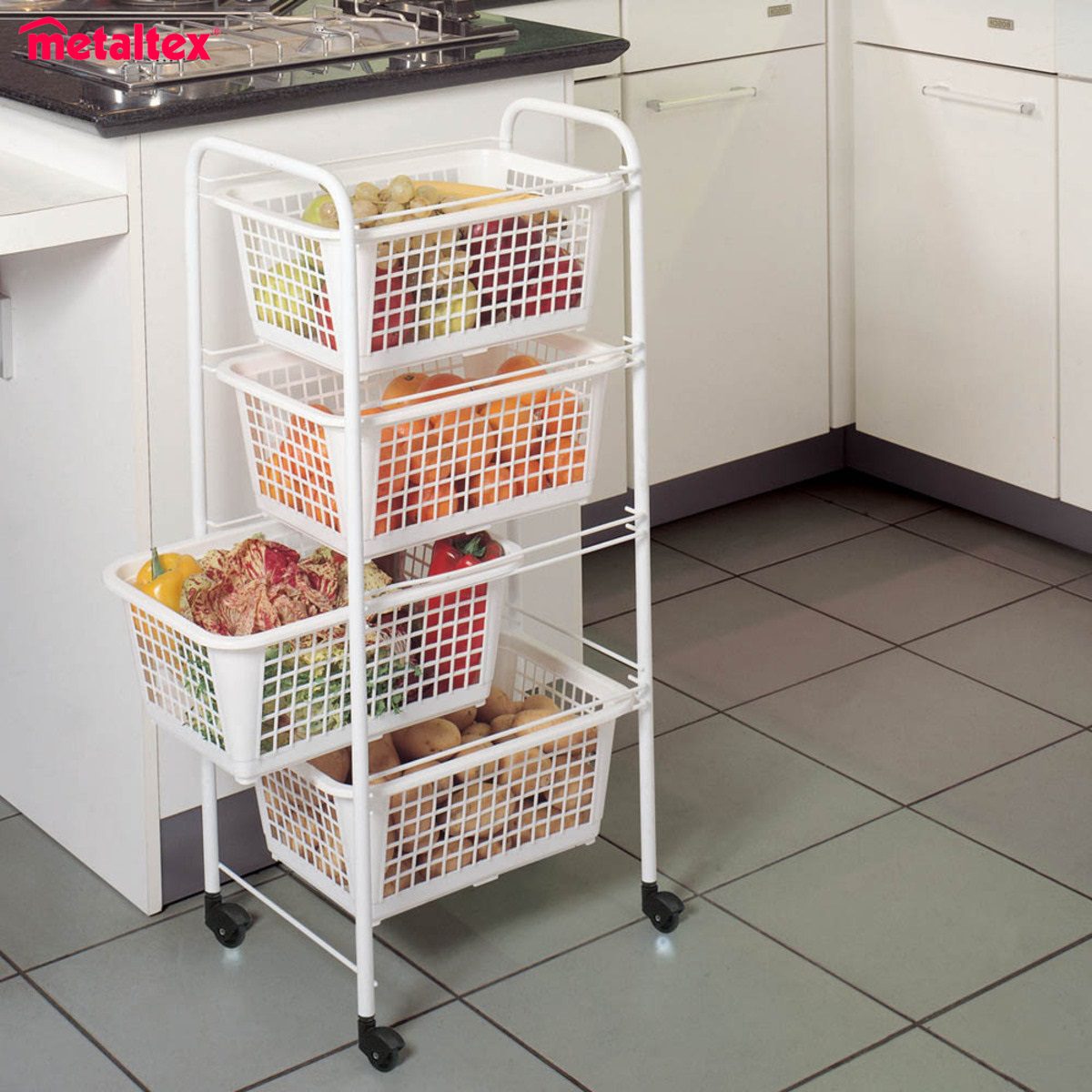 METALTEX MIAMI ΤΡΟΛΕΪ ΜΕ 4 ΣΥΡΤΑΡΙΑ 38x30x83εκ.-Box in Thessaloniki