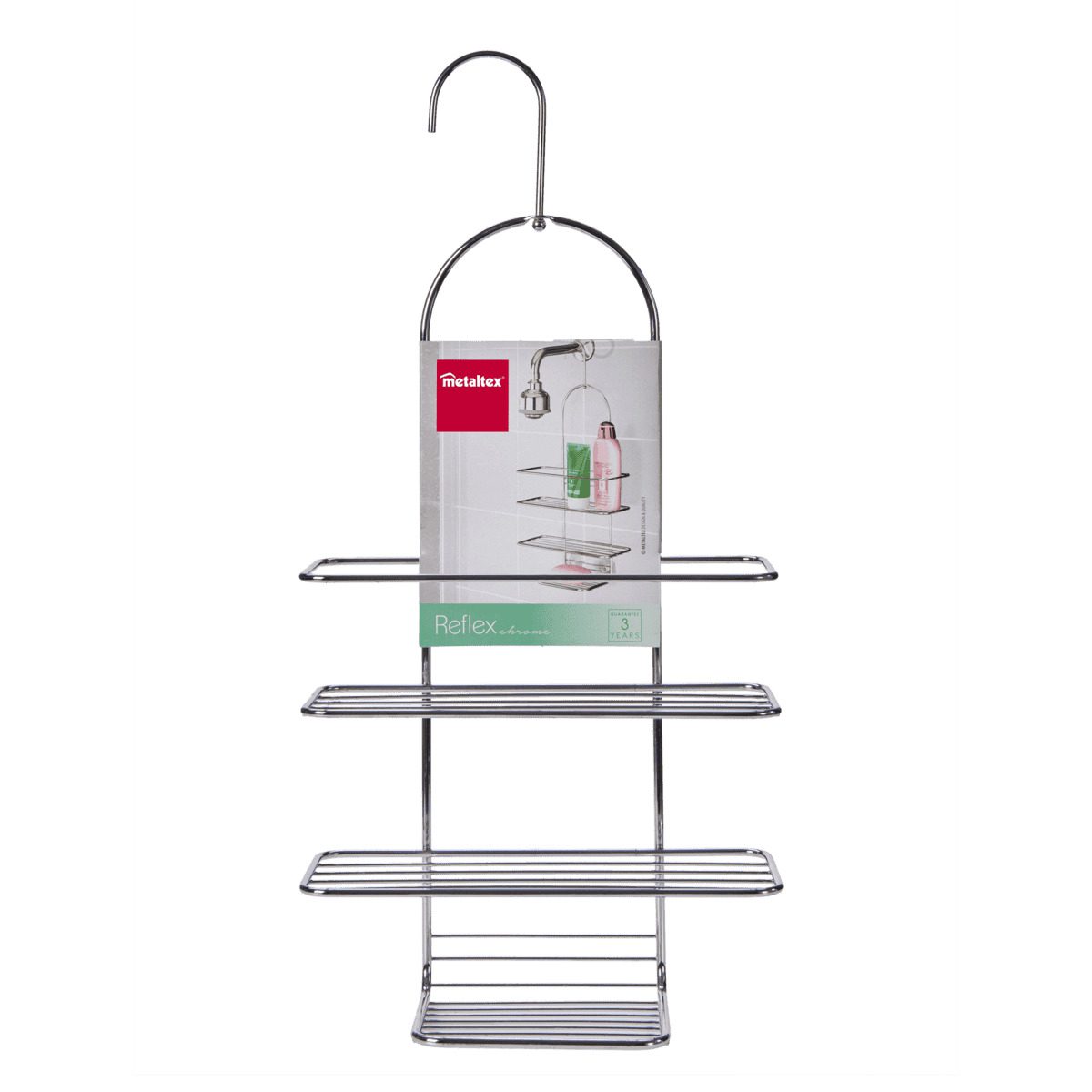 METALTEX REFLEX CHROME ΡΑΦΙ ΚΡΕΜΑΣΤΟ ΜΠΑΝΙΟΥ 3 ΘΕΣΕΩΝ 25x11x43/53εκ.