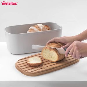 METALTEX BREADY ΨΩΜΙΕΡΑ + ΞΥΛΙΝΗ ΕΠΙΦΑΝΕΙΑ ΚΟΠΗΣ 35x20x14εκ.-Box in Thessaloniki