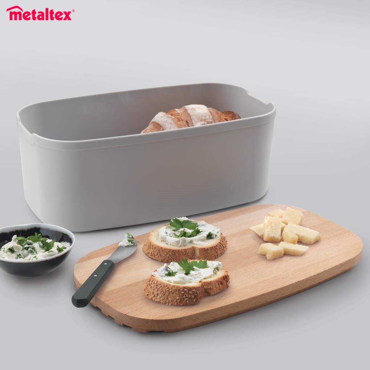 METALTEX BREADY ΨΩΜΙΕΡΑ + ΞΥΛΙΝΗ ΕΠΙΦΑΝΕΙΑ ΚΟΠΗΣ 35x20x14εκ.-Box in Thessaloniki