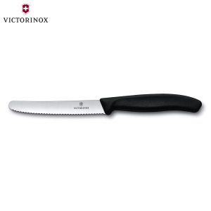 VICTORINOX SWISS CLASSIC ΜΑΧΑΙΡΙ ΣΤΡΟΓΓΥΛΟ ΟΔΟΝΤΩΤΟ 11εκ. ΜΑΥΡΟ – 6.7833