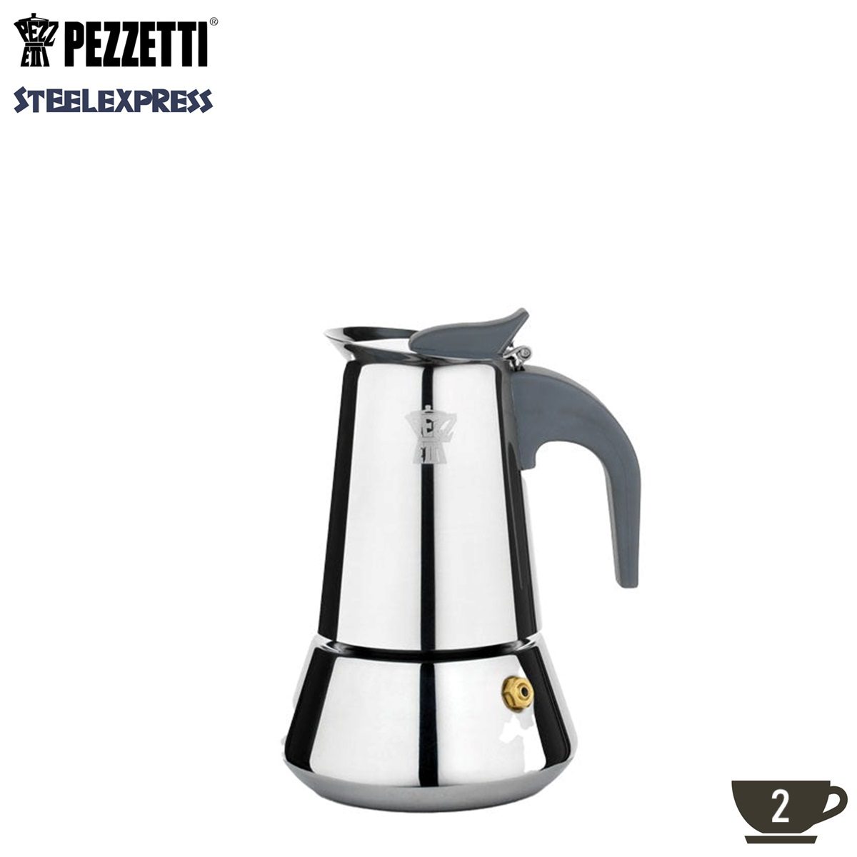 PEZZETTI STEELEXPRESS ΚΑΦΕΤΙΕΡΑ ΑΝΟΞΕΙΔΩΤΗ 2 ΦΛΥΤΖΑΝΙΩΝ ΕΠΑΓΩΓΙΚΗ – 1386-Box in Thessaloniki