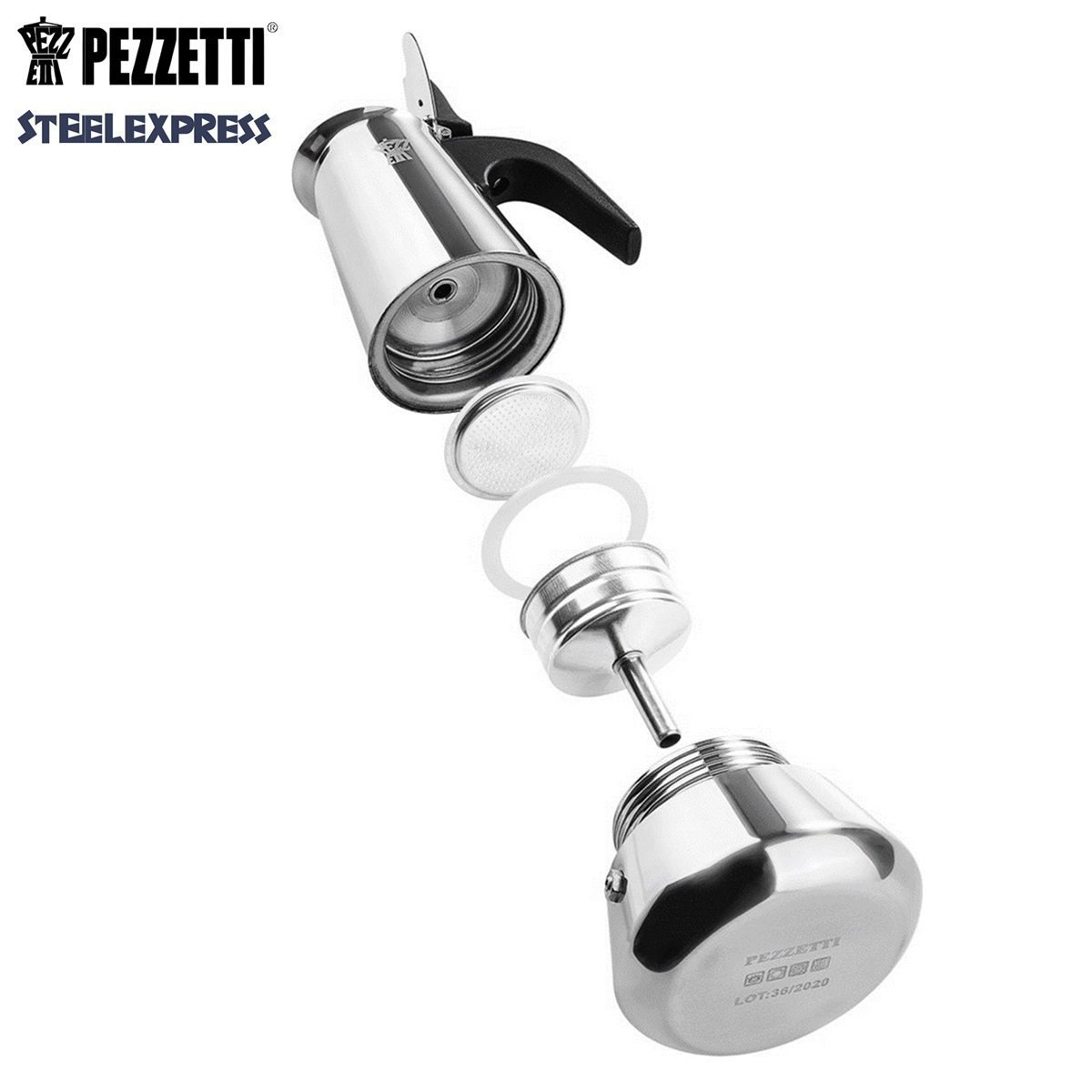 PEZZETTI STEELEXPRESS ΚΑΦΕΤΙΕΡΑ ΑΝΟΞΕΙΔΩΤΗ 2 ΦΛΥΤΖΑΝΙΩΝ ΕΠΑΓΩΓΙΚΗ – 1386-Box in Thessaloniki