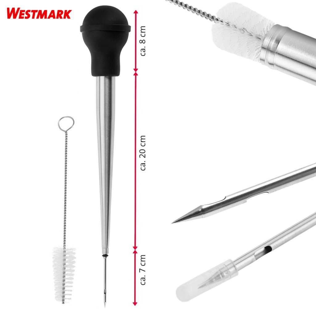 WESTMARK EDELSTAHL ΣΥΡΙΓΓΑ ΚΑΡΥΚΕΥΜΑΤΟΣ ΑΝΟΞΕΙΔΩΤΗ + ΒΟΥΡΤΣΑ ΚΑΘΑΡΙΣΜΟΥ – 61402260-Box in Thessaloniki