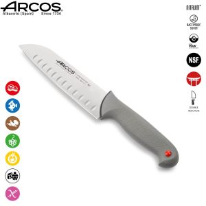 ARCOS COLOUR PROF. ΜΑΧΑΙΡΙ SANTOKU 18εκ. ΓΚΡΙ ΛΑΒΗ 14 ΚΟΥΜΠΙΑ