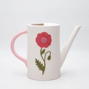 ΒΑΖΟ ΚΑΝΑΤΑ ΜΕ ΛΟΥΛΟΥΔΙ ΠΟΡΣΕΛΑΝΙΝΗ ΛΕΥΚΗ 27.3x12.8x20.1cm