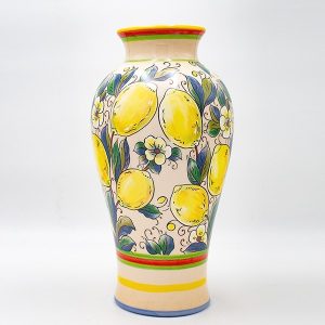 ΒΑΖΟ ΚΕΡΑΜΙΚΟ ΜΠΕΖ-ΜΕ ΛΕΜΟΝΙΑ 20.7x20.7x39.5cm