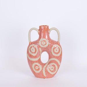 ΒΑΖΟ ΚΕΡΑΜΙΚΟ ΡΟΖ - ΜΠΕΖ  20.5x7.2x31cm