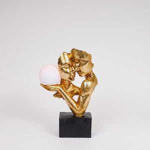 ΔΙΑΚΟΣΜΗΤΙΚΟ ΜΕ LED ΖΕΥΓΑΡΙ ΠΟΛΥΡΕΖΙΝ ΧΡΥΣΟ-ΜΑΥΡΟ 21x9.5x31.5cm