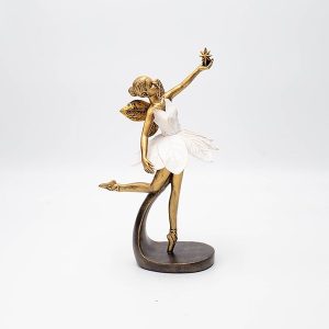 ΔΙΑΚΟΣΜΗΤΙΚΟ ΝΕΡΑΙΔΑ ΠΟΛΥΡΕΖΙΝ ΜΠΡΟΝΖΕ-ΛΕΥΚΟ 11.58x8.5x24.2cm