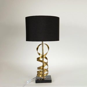 ΕΠΙΤΡΑΠΕΖΙΟ ΦΩΤΙΣΤΙΚΟ ΜΕ ΜΑΥΡΟ ΚΑΠΕΛΟ ΜΕΤΑΛΛΙΚΟ ΧΡΥΣΟ - ΜΑΥΡΟ 60x60cm