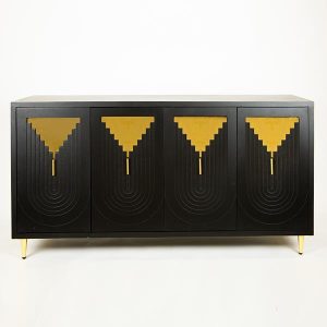 ΜΠΟΥΦΕΣ ΞΥΛΙΝΟΣ ΜΑΥΡΟΣ ΜΕΤΑΛΛΙΚΑ ΠΟΔΙΑ ΧΡΥΣΑ 152x40x80cm