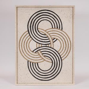 ΠΙΝΑΚΑΣ ΚΑΜΒΑΣ ΑΝΑΓΛΥΦΟΣ ΚΥΚΛΟΙ ΛΕΥΚΟΣ - ΜΠΕΖ - ΜΑΥΡΟΣ 60x3x80cm