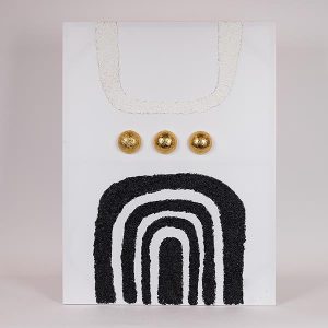 ΠΙΝΑΚΑΣ ΚΑΜΒΑΣ ΑΝΑΓΛΥΦΟ ΣΧΕΔΙΟ ΛΕΥΚΟΣ - ΜΑΥΡΟΣ - ΧΡΥΣΟΣ 60x7x80cm