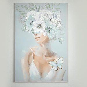 ΠΙΝΑΚΑΣ ΚΑΜΒΑΣ ΓΥΝΑΙΚΑ ΜΕ ΛΟΥΛΟΥΔΙΑ & ΠΕΤΑΛΟΥΔΕΣ 80x3x120cm