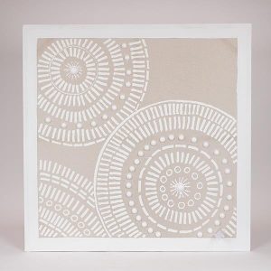 ΠΙΝΑΚΑΣ ΚΑΜΒΑΣ ΚΥΚΛΟΙ ΜΠΕΖ - ΛΕΥΚΟΣ 80x3x80cm