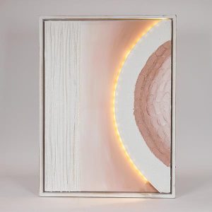 ΠΙΝΑΚΑΣ ΚΑΜΒΑΣ ΜΕ LED LIGHT ΑΝΑΓΛΥΦΟΣ ΜΠΕΖ - ΛΕΥΚΟΣ 60x5x80cm