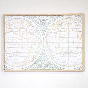 ΠΙΝΑΚΑΣ ΜΕ ΠΛΑΙΣΙΟ ΔΙΠΛΗ ΥΦΗΛΙΟΣ KΡΕΜ - ΜΠΕΖ - ΠΡΑΣΙΝΟΣ 70x3x50cm