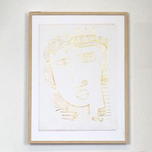 ΠΙΝΑΚΑΣ ΜΕ ΠΛΑΙΣΙΟ ΠΡΟΣΩΠΟ ΛΕΥΚΟΣ - ΧΡΥΣΟΣ 45x2.2x60cm