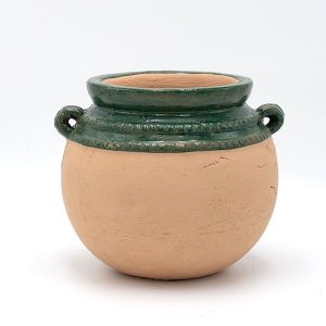 ΠΥΘΑΡΙ  ΚΕΡΑΜΙΚΟ ΠΡΑΣΙΝΟ-ΜΠΕΖ 25.5x23.5x21.5cm