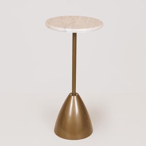 ΤΡΑΠΕΖΙ ΜΕΤΑΛΛΙΚΟ ΧΡΥΣΟ - ΛΕΥΚΟ 35x35x52cm