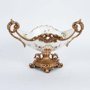 ΦΟΝΤΑΝΙΕΡΑ ΠΟΛΥΡΕΖΙΝ ΛΕΥΚΗ - ΧΡΥΣΗ  35x20x23cm