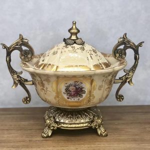 ΦΟΝΤΑΝΙΕΡΑ ΠΟΡΣΕΛΑΝΙΝΗ ΜΠΕΖ - ΧΡΥΣΗ 35x21x30cm