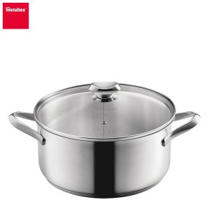 METALTEX ICONA ΚΑΤΣΑΡΟΛΑ Ø 26εκ. – 5.3 ΛΙΤΡΑ ΜΕ ΚΑΠΑΚΙ ΓΥΑΛΙΝΟ ΠΑΤΟΣ 6mm ΑΝΟΞΕΙΔΩΤΗ 18/10-Box in Thessaloniki