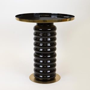 BOHΘΗΤΙΚΟ ΤΡΑΠΕΖΙ ΜΕΤΑΛΛΙΚΟ ΜΑΥΡΟ- ΧΡΥΣΟ 46x46x50cm