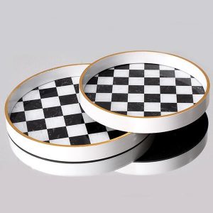 S/2 ΔΙΣΚΟI ΠΛΑΣΤΙΚΟΙ ΛΕΥΚΟΙ - ΜΑΥΡΟΙ 28x28x3cm / 24x24x3cm