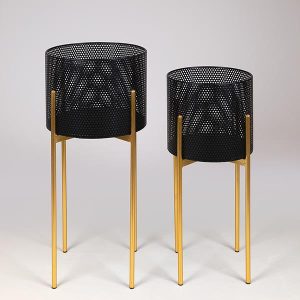 S/2 ΚΑΣΠΩ ΜΕΤΑΛΛΙΚΟ ΜΑΥΡΟ - ΧΡΥΣΟ 29x60cm / 25x54cm