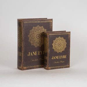 S/2 ΚΟΥΤΙΑ ΒΙΒΛΙΑ ΞΥΛΙΝΑ ΚΑΦΕ 27x19x7cm / 20x14.5x5.2cm