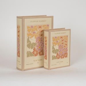 S/2 ΚΟΥΤΙΑ ΒΙΒΛΙΑ ΞΥΛΙΝΑ ΜΠΕΖ 27x19x7cm / 20x14.5x5.2cm