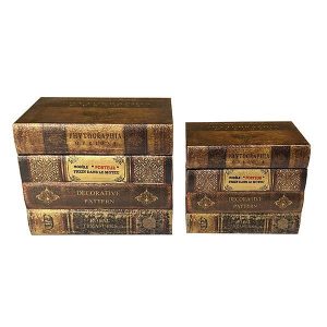 S/2 ΚΟΥΤΙΑ ΞΥΛΙΝΑ ΚΑΦΕ 20x13x16cm / 16x10x13cm