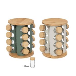 Βάση μπαχαρικών περιστρ.bamboox16βαζάκια 21x28