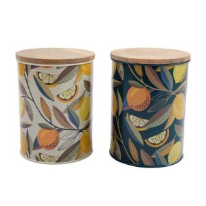 Βάζο αποθ."CITRUS ZEST" ξύλ.καπάκι 10x13