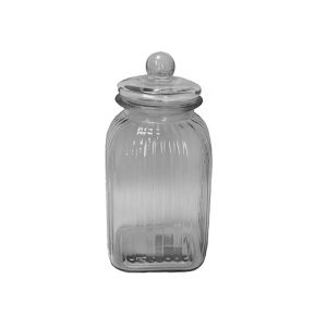 Βάζο γυαλ.ριγέ με καπάκι 16Χ32/4.6LT 00.03.3284