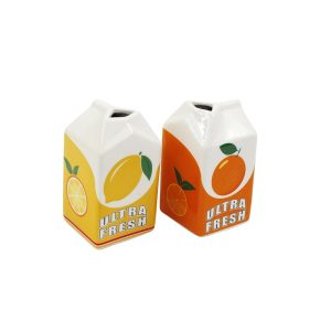 Βάζο / κανάτα κεραμ.σχ.κουτί χυμού 2σχέδια 7.5X7.5X14cm 014.KG3797